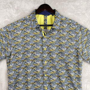Bohio Animal Print Short Sleeve Shirt Men's Large Maximalist Resortcore Party